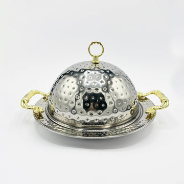 Small 20cm Mandi Rice BBQ Serving Platter-Stainless Steel